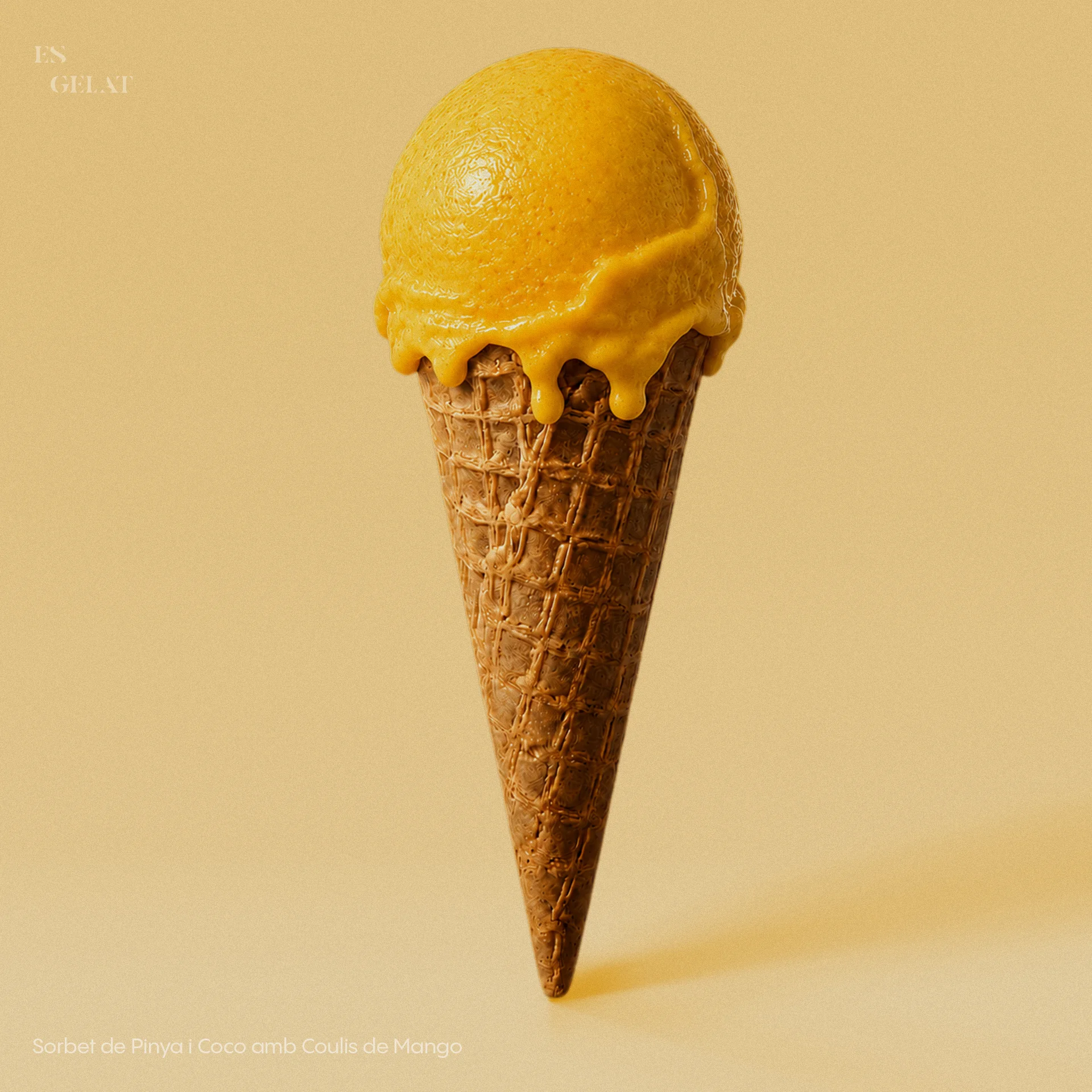 Sorbet de Pinya i Coco amb Coulis de Mango
